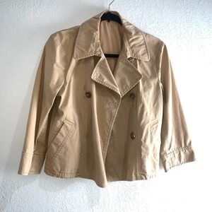 Classic Tan Double-Breasted Women's Jacket
